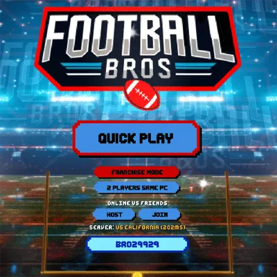 Football Bros start screen